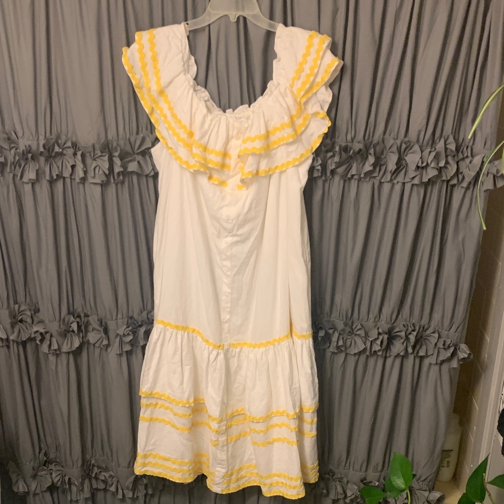 Lisa Marie Fernandez White Dress with Yellow Accents